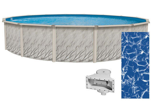 Lake Effect Pools 'Meadows Reprieve' 24' Round above Ground Swimming Pool | 52" Inch Height | Resin Protected Steel Sided Walls | includes a Sunlight Overlap Pool Liner and Widemouth Skimmer