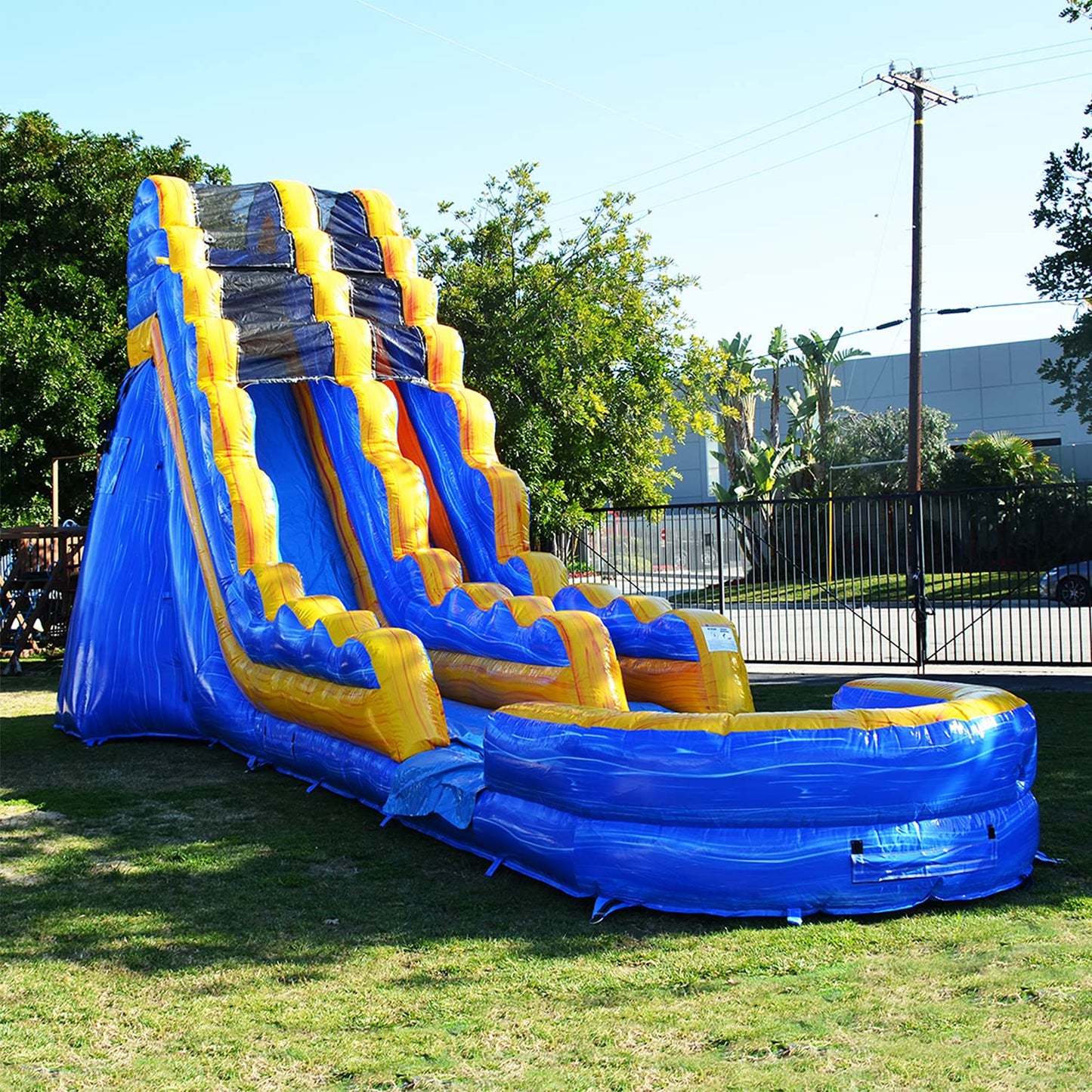 JumpOrange 19’ Melting Artic Commercial Grade Water Slide Inflatable with Attached Deep Pool for Kids and Adults (with Blower), Wet Dry Combo, Summer Fun, Outdoor, Summer Fun, Backyard Water Park