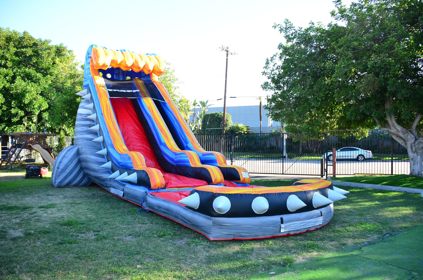 JumpOrange 19’ Rocker Commercial Grade Water Slide with Detachable Deep Pool, Big Kids and Adults, Tall Blow Up Waterslide, Outdoor Indoor Inflatable, Wet Dry Use, Summer (with Blower)